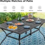 MFSTUDIO Patio Table and Chairs Set of 6, Outdoor Dining Set for 6 with Metal Table and Swivel Chairs, 7 Piece Outdoor Patio Furniture Set for Deck/Backyard/Poolside/Garden - Image 7