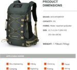 MOUNTAINTOP 35L Hiking Backpack, Lightweight Outdoor Travel Camping Daypack with Rain Cover for Men & Women（Grey） - Image 3