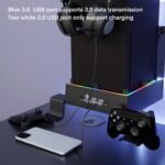 Wall Mount with Cooling Fan for Xbox Series X, 4 in 1 Wall Mount Kit for Xbox Series X, 3 Speed Low Noise Fan with RGB Light Strip & Touch Switch, 3 USB Port Controller & Headphone Holder - Image 5