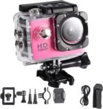 Action Camera Kit 1080P 12MP 30m Outdoor Sports Video Camera USB 2.0 Underwater Cam Full LCD Mini Camcorder with 900mAh Rechargeable Batteries and Mounting Accessories Kits(Pink) - Image 6
