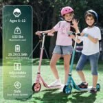 Electric Scooter for Kids Ages 6+, Bluetooth Music Speaker, 150w Hub Motor, Up to 10 mph, 60 mins Ride Time, Led Display, Colorful Lights, 4 Height Adjustable, Best Gift Ideas for Boys and Girls - Image 3