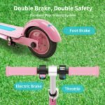 Electric Scooter for Kids Ages 6+, Bluetooth Music Speaker, 150w Hub Motor, Up to 10 mph, 60 mins Ride Time, Led Display, Colorful Lights, 4 Height Adjustable, Best Gift Ideas for Boys and Girls - Image 5