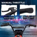 Aosom Electric Dirt Bike with Twist Grip Throttle, 24V 350W Off-Road Electric Motorcycle, Up to 15 MPH with Brake, Music Horn, Rear Suspension for Ages 13+ Years, Red - Image 4