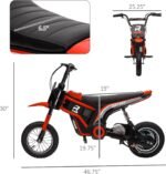Aosom Electric Dirt Bike with Twist Grip Throttle, 24V 350W Off-Road Electric Motorcycle, Up to 15 MPH with Brake, Music Horn, Rear Suspension for Ages 13+ Years, Red - Image 8