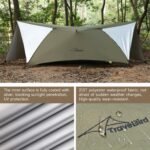 Ultralight Tarp, 14ft Hammock Rain Fly Lightweight Waterproof Camping Tent Tarp with Doors, Bushcraft Tarp Shelter for Backpacking Hiking Camping - Image 4