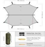 Ultralight Tarp, 14ft Hammock Rain Fly Lightweight Waterproof Camping Tent Tarp with Doors, Bushcraft Tarp Shelter for Backpacking Hiking Camping - Image 6
