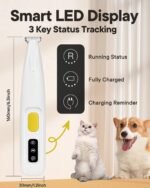 Upgraded Dog Paw Trimmer with LED Light, 18 mm Widen Blade, 35 dB Low Noise, LED Display, Fully Waterproof, Rechargeable Clipper for Dogs Cats Trimming Paws, Eyes, Ears, Face, and Rump - Image 4