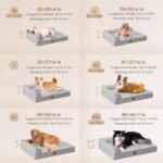 EHEYCIGA Memory Foam Dog Bed Medium Sized Dogs, Waterproof Dog Bed Orthopedic with Washable Removable Cover, Non-Slip Pet Bed Couch for Crate, 30x20x6 Inches, Grey - Image 3