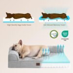 EHEYCIGA Memory Foam Dog Bed Medium Sized Dogs, Waterproof Dog Bed Orthopedic with Washable Removable Cover, Non-Slip Pet Bed Couch for Crate, 30x20x6 Inches, Grey - Image 5