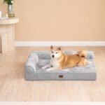 EHEYCIGA Memory Foam Dog Bed Medium Sized Dogs, Waterproof Dog Bed Orthopedic with Washable Removable Cover, Non-Slip Pet Bed Couch for Crate, 30x20x6 Inches, Grey - Image 9