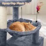 Cat Tree with Cat Condo and Two Hammocks, Cat Tree with Scratching Posts and Scratching Pads, Cat Tower for Indoor Cats, Activity Centre Climbing Tree with Playful Toy Balls, Grey - Image 5