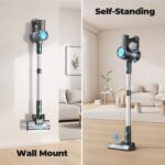 Cordless Vacuum Cleaner, Powerful Lightweight Stick Vacuum with Self-Standing, Anti-Tangle, 8-in-1 Rechargeable Vacuum Cleaners for Home, Hardwood Floors, Carpet, Pet Hair (Blue) - Image 6