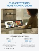 ARZOPA 16" 2.5K Portable Monitor, 2560x1600 QHD IPS Display 123% sRGB with Built-in Stand USB-C HDMI Eye Care External Second Screen for Mac Laptop Phone PS4/5 Xbox Switch -Z1RC - Image 3