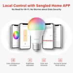 Sengled Dual Mode Smart Light Bulbs with Remote & App Control, Color Changing Bulbs, RGBW LED Light Bulbs 2700K-6500K Dimmable, 60W, Local Group Control (4P No Remote, No Support Alexa & Google) - Image 4