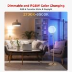 Sengled Dual Mode Smart Light Bulbs with Remote & App Control, Color Changing Bulbs, RGBW LED Light Bulbs 2700K-6500K Dimmable, 60W, Local Group Control (4P No Remote, No Support Alexa & Google) - Image 5