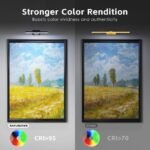 2 Pack Picture Lights for Wall, Rechargeable LED Picture Light Battery Operated with Remote, Dimmable Poster Light for Paintings, Portraits, Art Frames, Display Lighting for Wall Decor,Black - Image 5