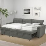 Naomi Home Transform Any Space: Sleeper Sectional Sofa with Convertible Sofa Bed & Inviting Chaise. Find Tranquil Comfort with Stress-Relieving Design & Durable Cushions - Gray/Velvet - Image 3