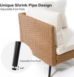 LAUSAINT HOME 7-Piece Patio Conversation Set, Modular Outdoor Sofa with Thick Cushions, All-Weather PE Rattan Sectional Seating for Garden, Backyard & Deck, Beige - Image 4