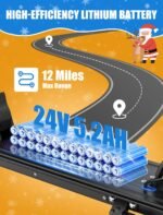 Electric Scooter for Kids, 180W Motor, 12 MPH & 12 Mile Range, Foldable Kick Scooter with Safe Non-Zero Start, Dual Brakes, Maxload 220 lbs, 8'' Honeycomb Tires, for Commuting, School, Teens' Gift - Image 4