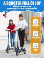 Electric Scooter for Kids, 180W Motor, 12 MPH & 12 Mile Range, Foldable Kick Scooter with Safe Non-Zero Start, Dual Brakes, Maxload 220 lbs, 8'' Honeycomb Tires, for Commuting, School, Teens' Gift - Image 5