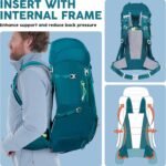 N NEVO RHINO Internal Frame Hiking Backpack 50/60/65/70/80L, Mountain Climbing Camping Backpack Daypack Waterproof Rain Cover - Image 3
