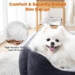 GASUR Small Dog Beds Small Size Dogs, Rectangle Washable Dog Bed, Orthopedic Dogs Sofa Bed, Pet Cuddler Anti-Slip Bottom, Soft Calming Sleeping Warming Puppy Bed (S (20"x 19"x 6"), Black) - Image 4