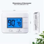 Non Programmable Thermostat for Home - Single Stage 1H/1C, with Room Temperature & Humidity Display and Large Blue LCD - Image 4