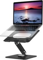 BESIGN LSX7 Laptop Stand with 360 Rotating Base, Ergonomic Adjustable Notebook Riser Holder Compatible with Air, Pro, Dell, HP, Lenovo More 10-15.6" Laptops (Black) - Image 3