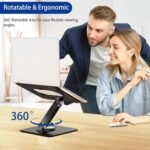 BESIGN LSX7 Laptop Stand with 360 Rotating Base, Ergonomic Adjustable Notebook Riser Holder Compatible with Air, Pro, Dell, HP, Lenovo More 10-15.6" Laptops (Black) - Image 5