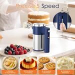 Powerful 600W Hand Mixer, 5-Speed Electric Hand Held Mixer for Baking, Lightweight Stainless Steel Hand Beaters *2 & Dough Hooks*2 with Eject Button, Kitchen Mixer for Cream, Cookies, Dough-Blue - Image 4