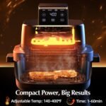 4-in-1 Portable Glass Air Fryer, 140–400°F Precise Heat, Max Crisp Technology, 4.2QT & 1.6QT Dual Containers with Lids, Freezer & Dishwasher Safe, Bake, Recrisp, Air Fry - Image 3