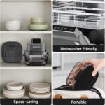 4-in-1 Portable Glass Air Fryer, 140–400°F Precise Heat, Max Crisp Technology, 4.2QT & 1.6QT Dual Containers with Lids, Freezer & Dishwasher Safe, Bake, Recrisp, Air Fry - Image 7