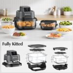 4-in-1 Portable Glass Air Fryer, 140–400°F Precise Heat, Max Crisp Technology, 4.2QT & 1.6QT Dual Containers with Lids, Freezer & Dishwasher Safe, Bake, Recrisp, Air Fry - Image 8