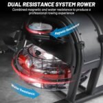 Rowing Machine, Magnetic Rowing Machine with 16 Levels of Quiet Dual Slide, Rowing Exercise Equipment for Home Use, App Compatible, 350lb Weight Capacity - Image 3