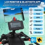 Rowing Machine, Magnetic Rowing Machine with 16 Levels of Quiet Dual Slide, Rowing Exercise Equipment for Home Use, App Compatible, 350lb Weight Capacity - Image 5