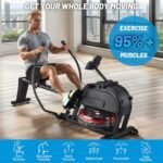 Rowing Machine, Magnetic Rowing Machine with 16 Levels of Quiet Dual Slide, Rowing Exercise Equipment for Home Use, App Compatible, 350lb Weight Capacity - Image 7