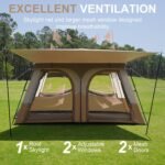Vidalido Tents，6-8 Person Camping Tent with Extended Vestibule，2 Room Weather Resistant Family Tents，Easy Install Waterproof Outdoor Tent for Backpacking and Camping Hiking - Image 5