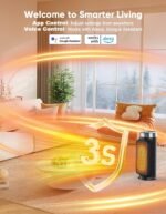 Smart Space Heater, 1500W PTC Heater with Wifi/App/Alexa/Google Voice Control for Indoor Use, Heats & Cools 2 in 1 Eco Heater for Home Office Bedroom Living Room Bathroom Nursery Apartment - Image 3