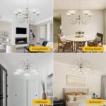 5-Light Chandeliers in Brushed Nickel Finish with Crystal Glass Shades, Brushed Nickel Chandelier Light for Dining Room,Hallway,Kitchen - Image 4