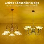 5-Light Chandeliers in Brushed Nickel Finish with Crystal Glass Shades, Brushed Nickel Chandelier Light for Dining Room,Hallway,Kitchen - Image 5