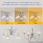 5-Light Chandeliers in Brushed Nickel Finish with Crystal Glass Shades, Brushed Nickel Chandelier Light for Dining Room,Hallway,Kitchen - Image 6
