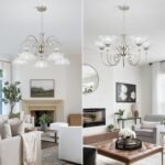 5-Light Chandeliers in Brushed Nickel Finish with Crystal Glass Shades, Brushed Nickel Chandelier Light for Dining Room,Hallway,Kitchen - Image 7