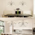 5-Light Chandeliers in Brushed Nickel Finish with Crystal Glass Shades, Brushed Nickel Chandelier Light for Dining Room,Hallway,Kitchen - Image 8