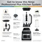 Ninja BN801 Professional Plus Kitchen System, 1400 WP, 5 Functions for Smoothies, Chopping, Dough & More with Auto IQ, 72-oz.* Blender Pitcher, 64-oz. Processor Bowl, (2) 24-oz. To-Go Cups, Grey - Image 7