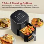 6QT Air Fryer with Viewing Window, 12 Cooking Presets, 1700W Fast & Even Cooking, Max 400℉ Crisping, Bake, Roast, Reheat & Dehydrate, Large Nonstick Basket, Dishwasher Safe - Image 3