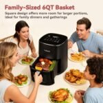 6QT Air Fryer with Viewing Window, 12 Cooking Presets, 1700W Fast & Even Cooking, Max 400℉ Crisping, Bake, Roast, Reheat & Dehydrate, Large Nonstick Basket, Dishwasher Safe - Image 5