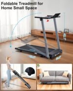 Incline Treadmill with Handles, Portable Small Folding Treadmill for Home Office, Walking Pad with 300 LBS Capacity, 24 Preset Programs, LED Display, Extendable Cup Holder - Image 6