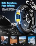 Jasion EB7 2.0 Electric Bike Adults, 20" Fat Tire Ebike, 1200W Foldable Electric Bike with 480WH Removable Battery,28MPH 55 Miles,Full Suspension E-Bike for Beach Snow,UL Certified - Image 7