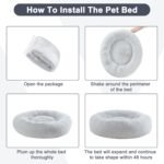 ELSKER&HOME Calming Dog Bed,Donut Washable Warming Soft Round 30 inches Dog Beds for Medium Dogs,Anti-Anxiety Fluffy Plush Cushion Bed Fits up to 45 lbs Pets - Image 4