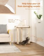 FourFurPets 26.7in Large Cat Tree Tower Condo, Cat Scratch Posts for Indoor Cats, Big Plate, Three 23.6in Full Sisal Scratching Posts, Rustic Brown - Image 3